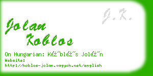 jolan koblos business card